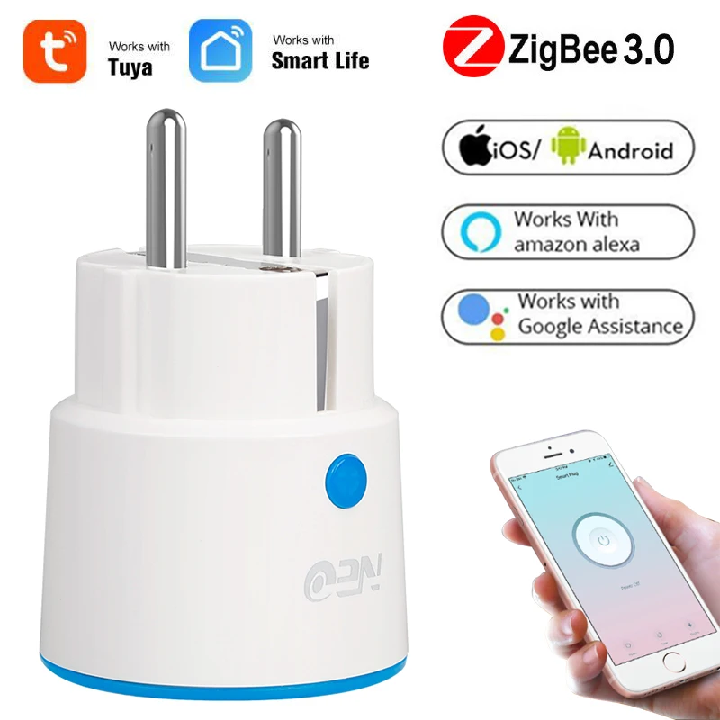 Умная розетка Tuya Zigbee 3.0 16 А 3680 Вт с пультом ДУ | Электроника