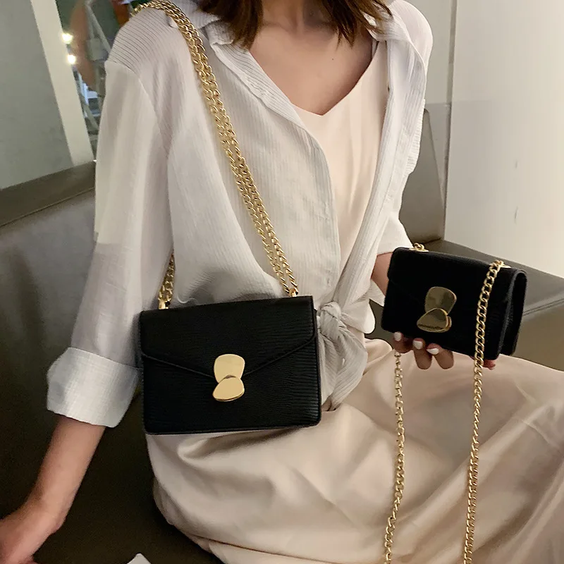 

Shoulder Bag WOMEN'S Bag 2019 New Style-Lizard-Bag with Chain MORI Series (Large Small) Casual Shoulder Square Sling Bag