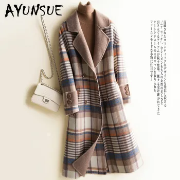 

Spring Autumn Coat Women Korean Double-sided 100% Wool Jacket Women Woolen Overcoat Abrigos Mujer Invierno 2020 Casaco YY2012
