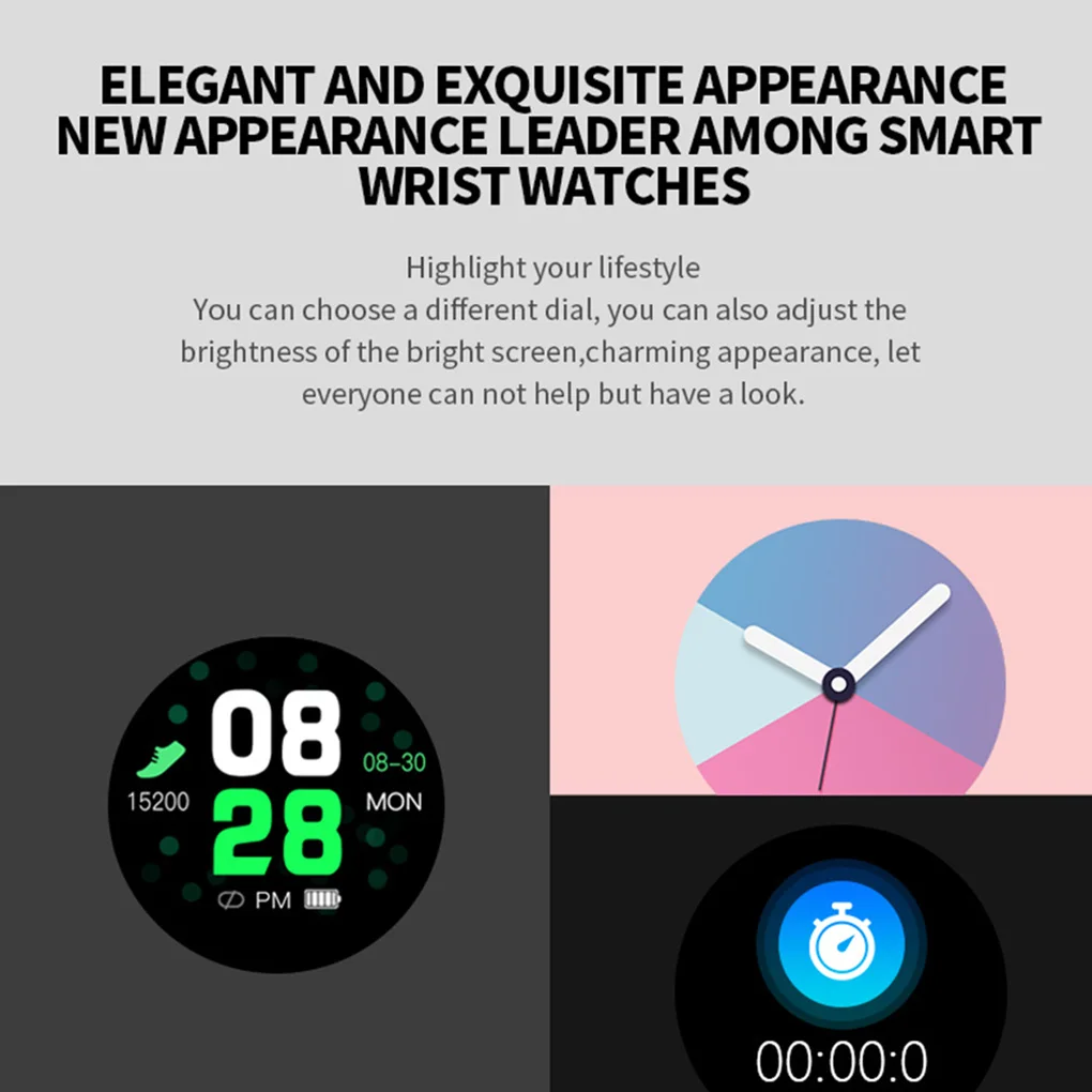 Bluetooth Смарт часы монитор сердечного ритма для женщин Смарт фитнес Браслет Водонепроницаемый Smartwatch для Android
