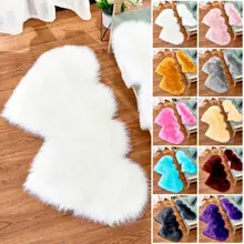 Любовь в форме сердца коврики пушистые домашние шерстяные ковры из овчины искусственный мех Нескользящие спальня мохнатый ковер