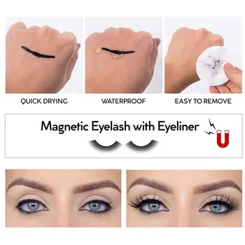

Five Pairs of Magnetic Eyelashes And Two Magnetic Liquid To Sets Eyeliner Tools Eyelashes Makeup Easy Wear X8F8