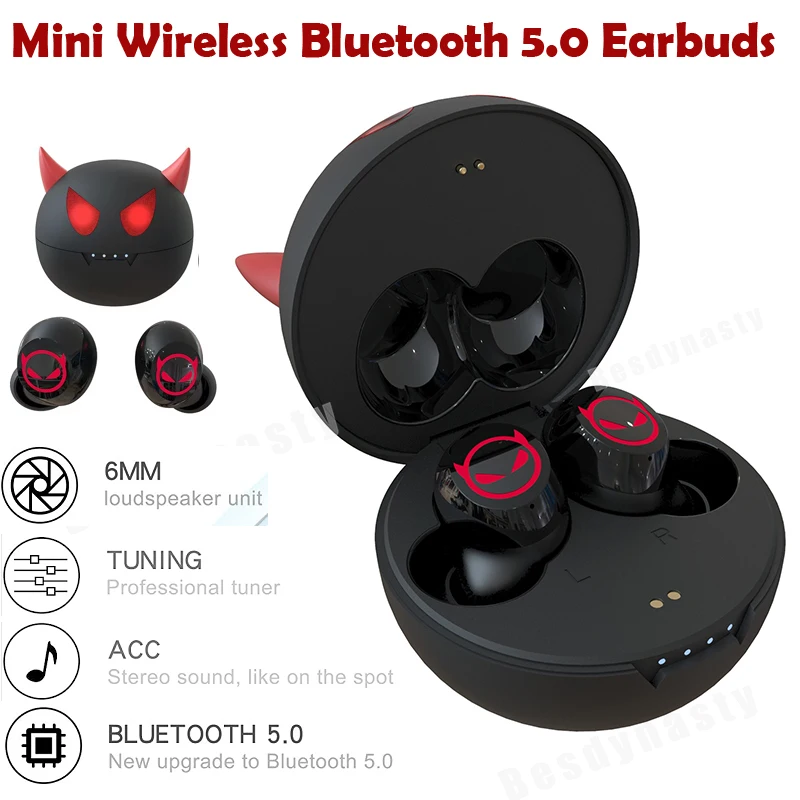 Наушники-вкладыши Little Devil TWS 6D стерео беспроводные наушники Bluetooth 5 0 мини-наушники