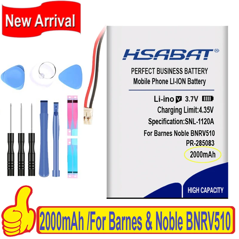 100% New 2000mAh PR-285083 Battery for Barnes &amp Noble BNRV510 Nook Glowlight Plus 2015 Kobo Glo HD H2O E-book aura edition gift |