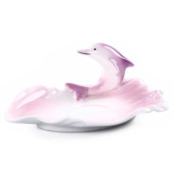 

New Cute Dolphin Handmade Porcelain Tea Mug Coffee Cup Set with Spoon and Saucer (Purple)