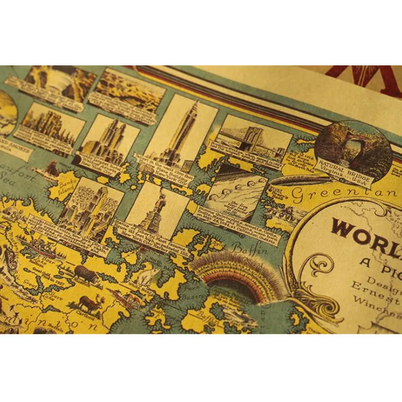 Large Voyage Sticky Note, World Map