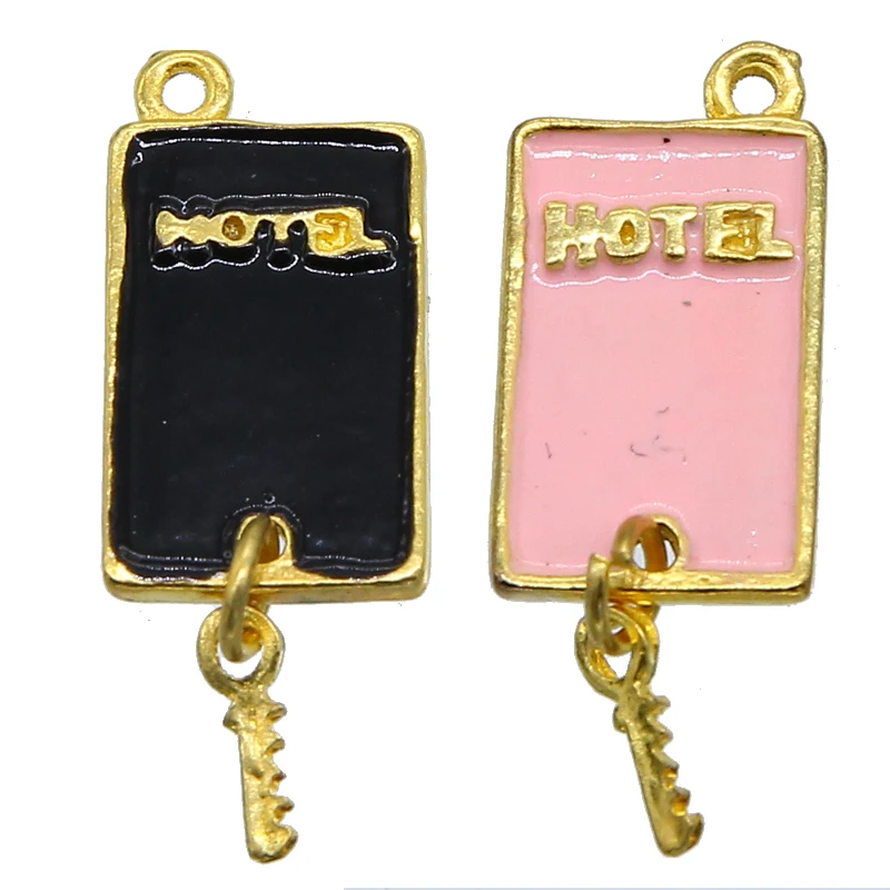 10 шт. популярная новинка Подвеска из сплава эмалированный замок и любовный ключ