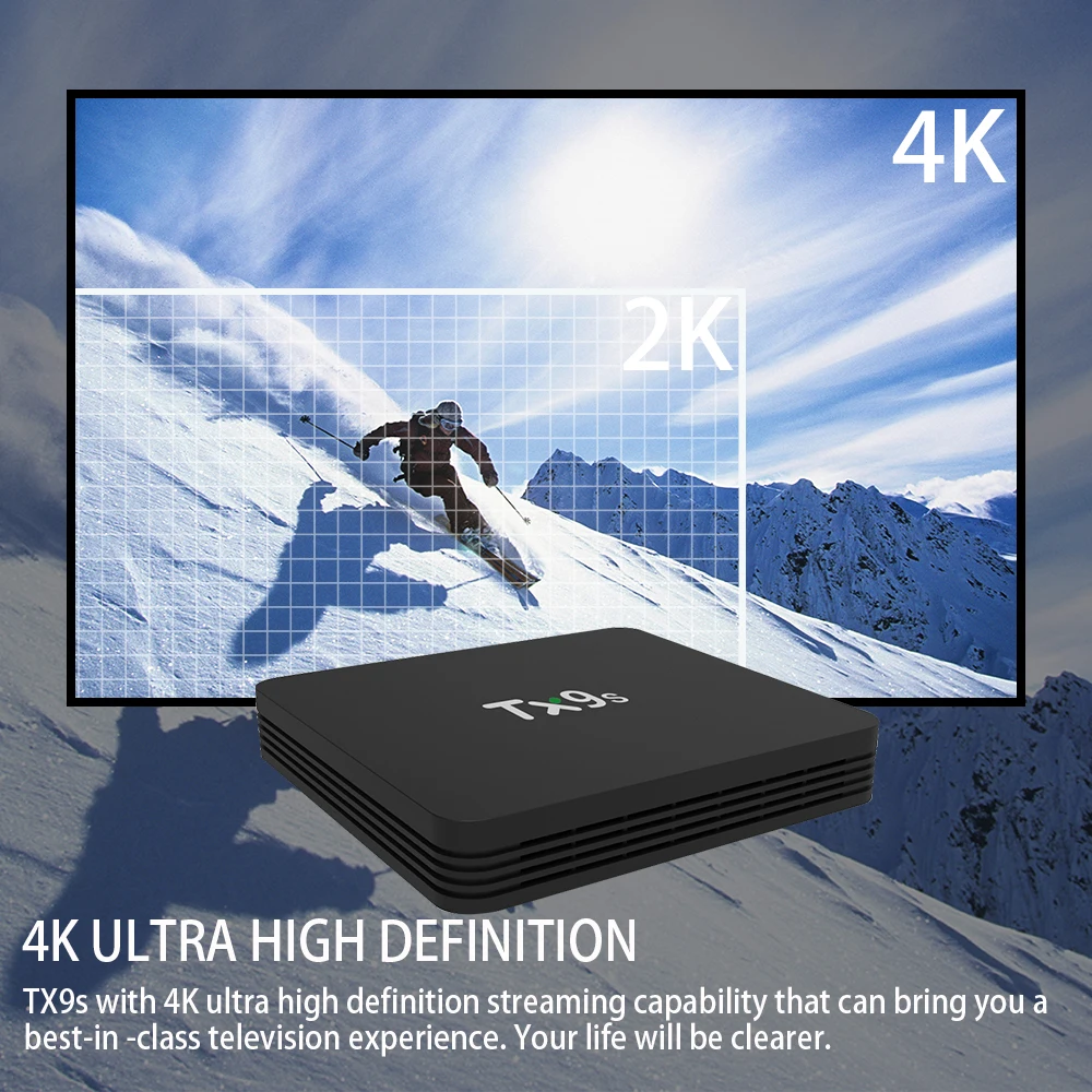 ТВ приставка TX9s на Android 2 ГБ 8 телеприставка 4 ГГц Wi Fi 4K помощник Youtube медиаплеер
