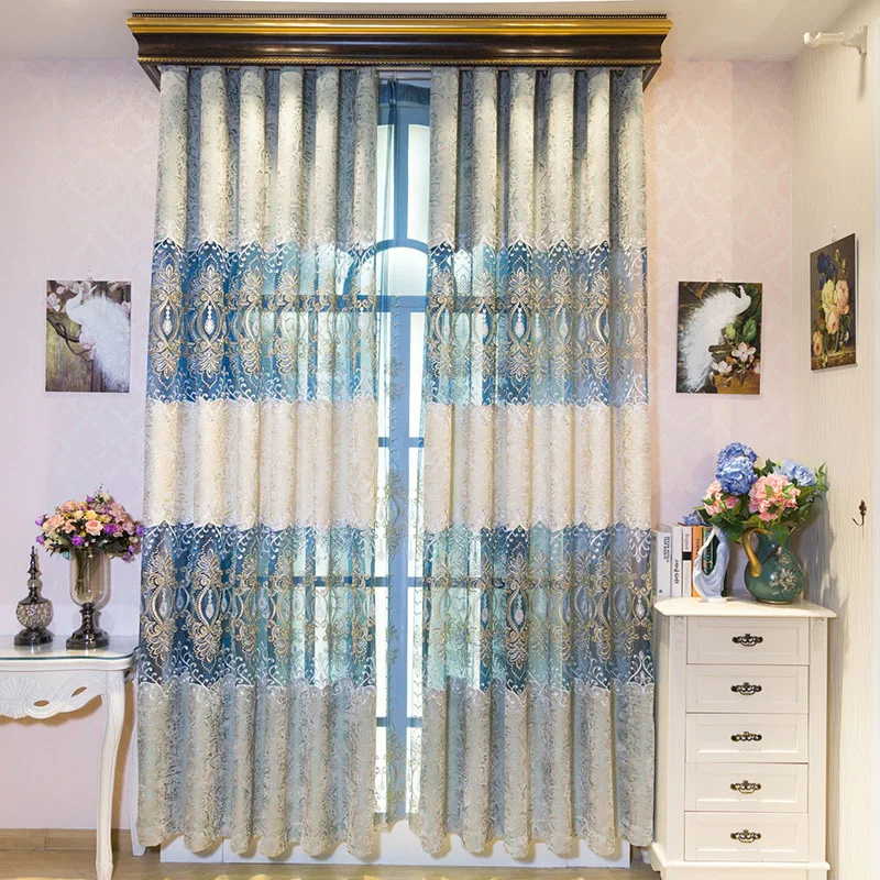 Modern Water-Soluble Embroidery Schneider Stitching Curtains for Living Dining Room Bedroom
