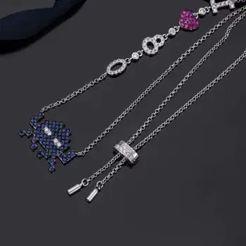 

New Long Necklace Chain Robot Game Machine Love Necklace Women Funy Fashion Sweater Clavicle Chain Neck Chain Party Gift