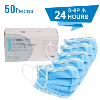 

In stock 50PCS 100PCS Disposable Mask Adult Face Mouth Masks 3 Layer Filter Mask Non Woven Breathable Anti-Dust Protective Masks