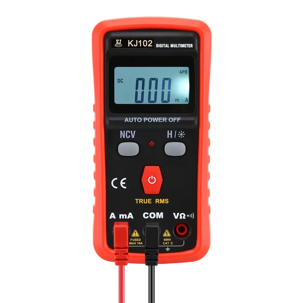 KJ102 1999 отсчетов Цифровой мультиметр автоматический диапазон True RMS AC/DC Вольт Ампер Ом Сопротивление непрерывности NCV тестер удержания данных