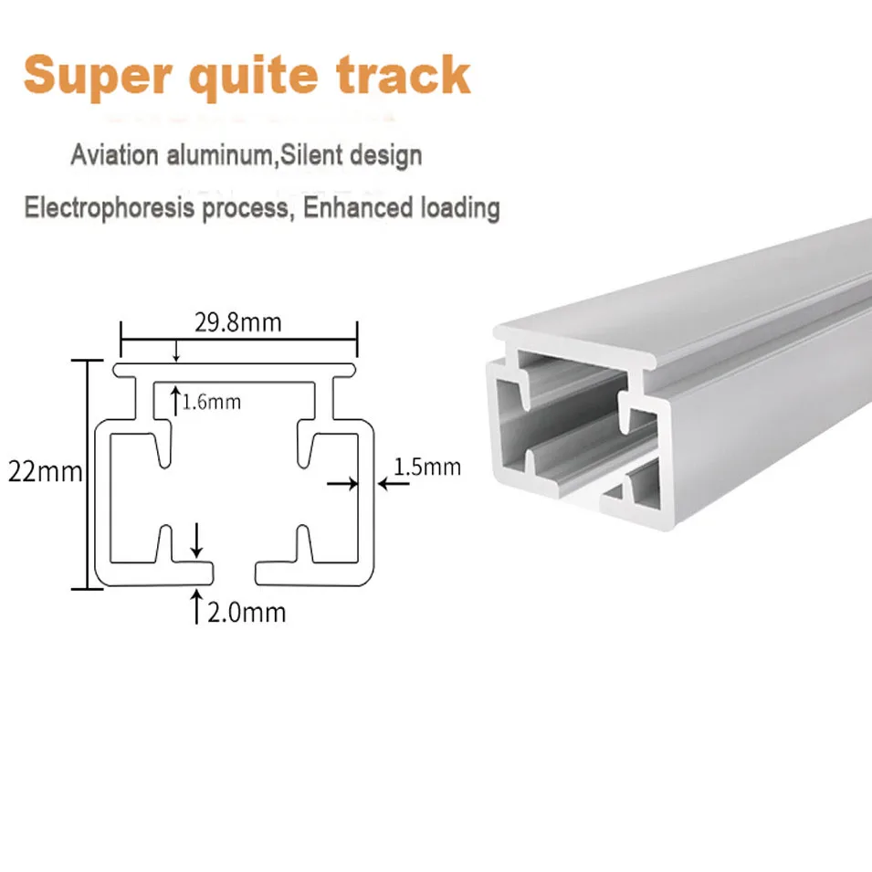 Dooya High Quality Electric Super Quiet Curtain track, Auto Motorized CurtainTrack For Remote Control Electric Curtain Motor
