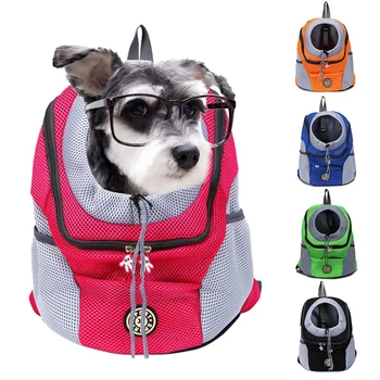 

Dog Carrier Bag Outdoor Pet Carrier for dogs Nylon Double Shoulder Portable Travel Backpack Mesh Backpack Head Cat Carrier Bag
