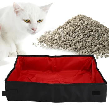 

Cat Litter Box Semi-Closed Folding Cat Litter Box Portable Home Outdoor Travel Camping Toilet Soft Pet Accessories Dropshipping