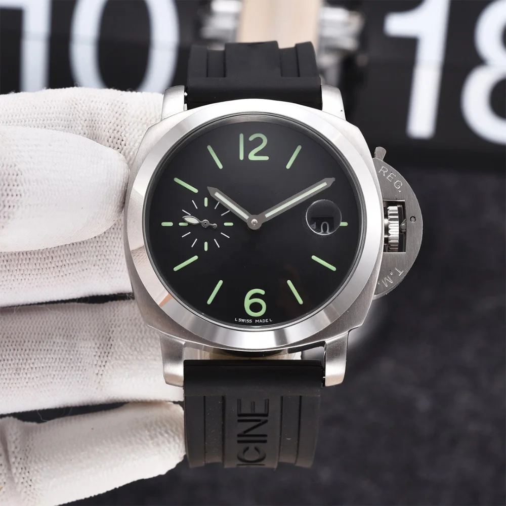 

Watch Men Automatic Mechanical 44mm Rubber Strap Luminous Military Waterproof 316L Stainless Steel Men Watch AAA