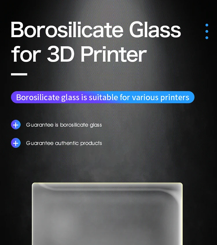 Боросиликатное стекло для 3D Printer500* 500*4 мм