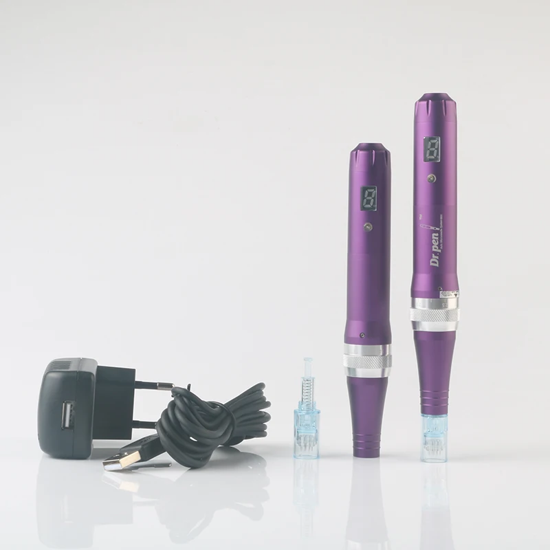 Новейшая dr. pen X5-C Проводная микроиглы терапия система ручка для мезотерапии с винтом и иглой картридж цифровой дисплей экран Дерма ручка