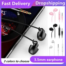 Aliexpress - SALE 3.5mm Wired Headphones in-ear earphone Portable 3-Level Earphone with Microphone Volume Control 3 Colors  made of silicone