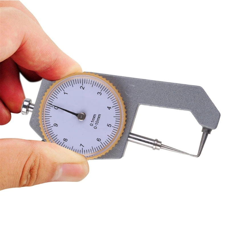 0 to 10mm Measuring Tool 0.05mm Resolution Round Dial Thickness Gauge Portable Leather Cloth thickness gauge