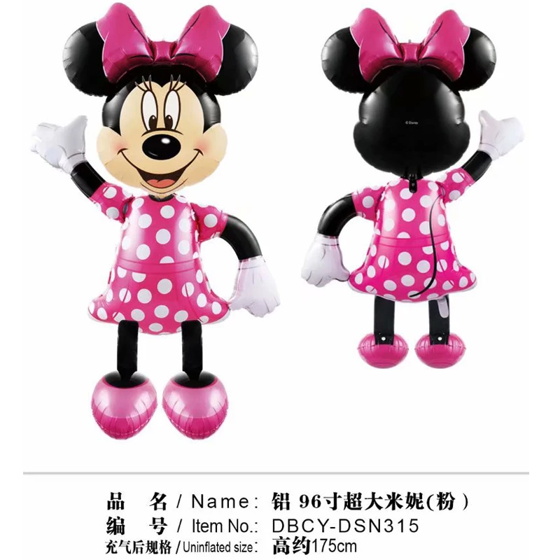 Pink Minnie 1 шт. 3D человек-паук Железный Бэтмен Airwalker фольга гелиевые шары Мстители герой День Рождения Декор поставки детские подарки игрушки - Цвет: Pink Minnie