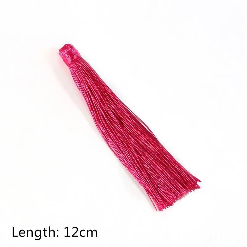 Fuchsia 12 см шелк бахрома Ремесло Бахрома для Ювелирные изделия с кистями DIY бахрома занавеска висячая одежда подвеска автомобиль сумка украшение дома Шитье - Цвет: Fuchsia