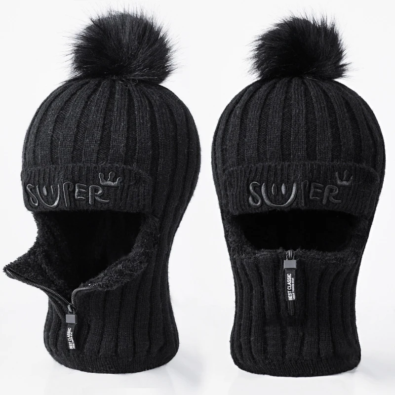 Ветрозащитные шапочки Skullies для мужчин и женщин, маска на все лицо, осенне-зимняя шапка унисекс, дышащие вязаные теплые шапки, шарф, плотные шапки