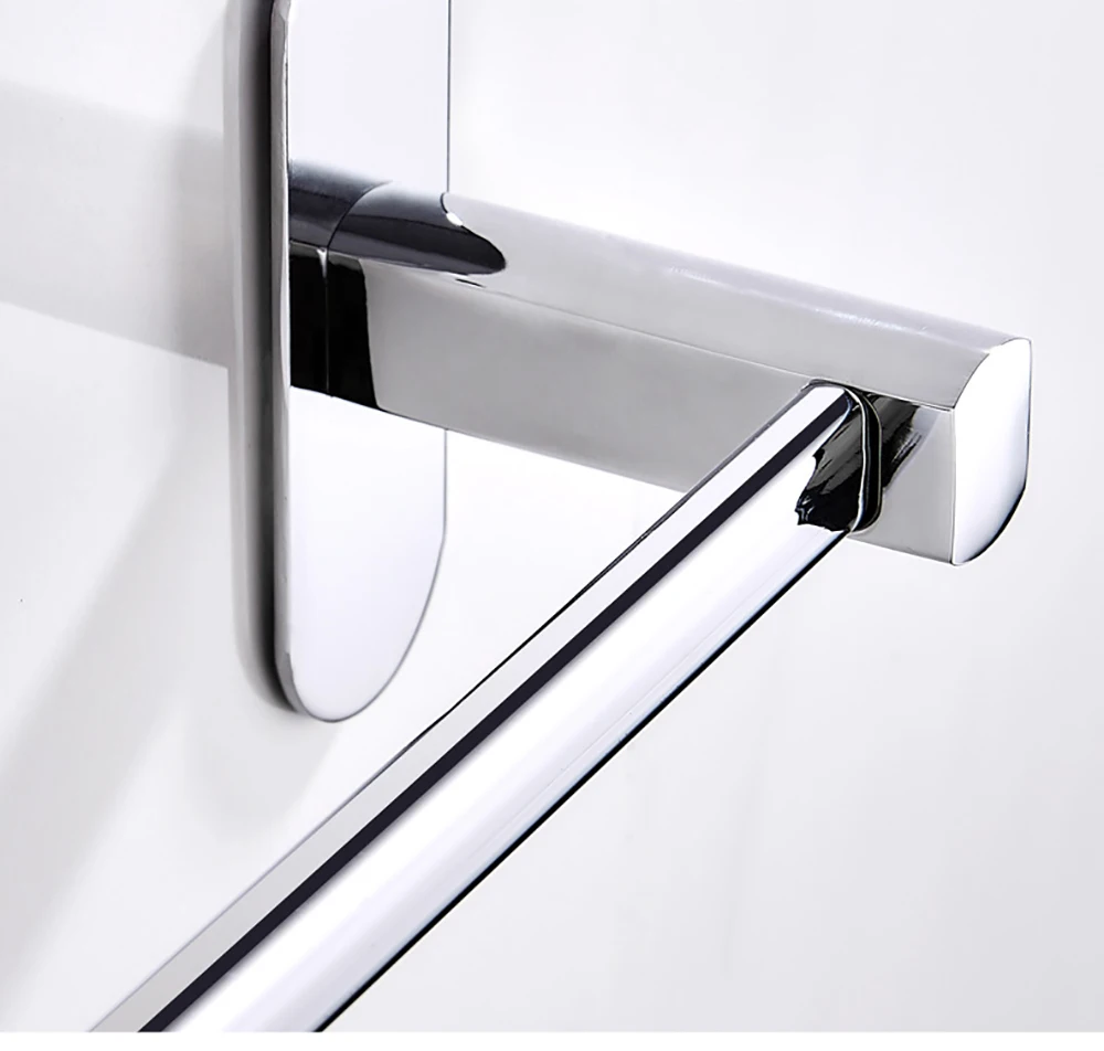 Towel Holder Bars Punch-Free Wall Bath Hanger 40-50cm Silver 304 Stainless Steel Storage Rack Bathroom Accessories