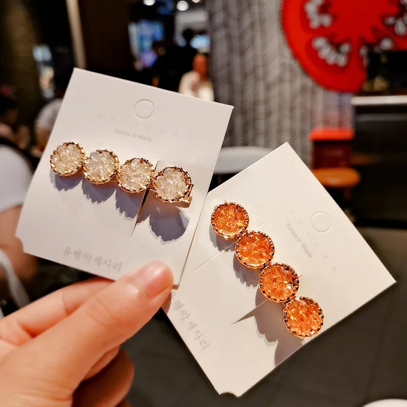 

Xugar 2Pcs/Set Fashion Girls Rhinestone Beads Hair Clips Diamond Hairpins For Girls Crystal Barrettes Womens Hair Accessories