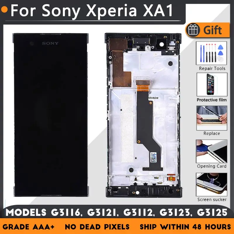 Для Sony Xperia XA1 G3116 G3121 G3112 G3123 G3125 ЖК-экран в сборе с передним корпусом сенсорное