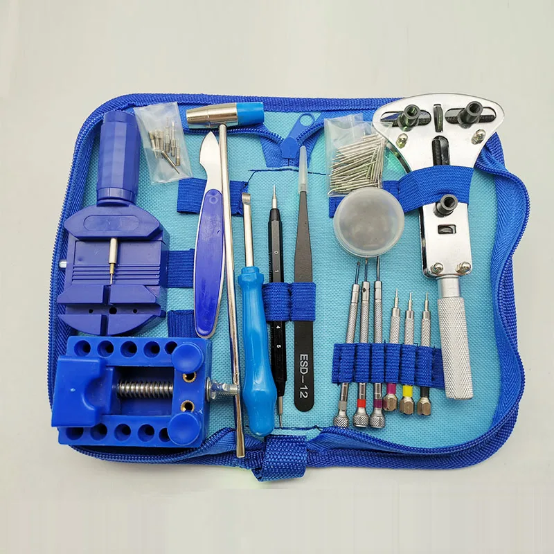 Relojes herramientas relojes con los reguladores de mantenimiento de herramientas kit de herramientas de reparación de relojes ajustable trasera botella con tapa abridor de relojería