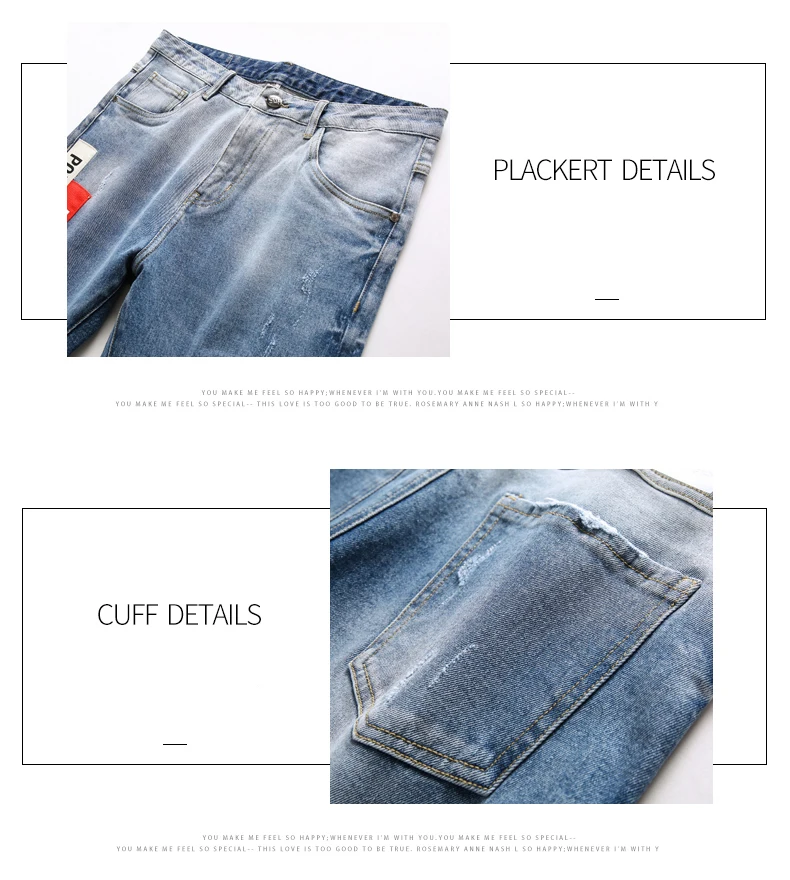Брюки хип-хоп джинсы повседневные брюки осенние спортивные брюки уличная Мужская печатная дырка джинсы для мужчин тонкие дизайнерские