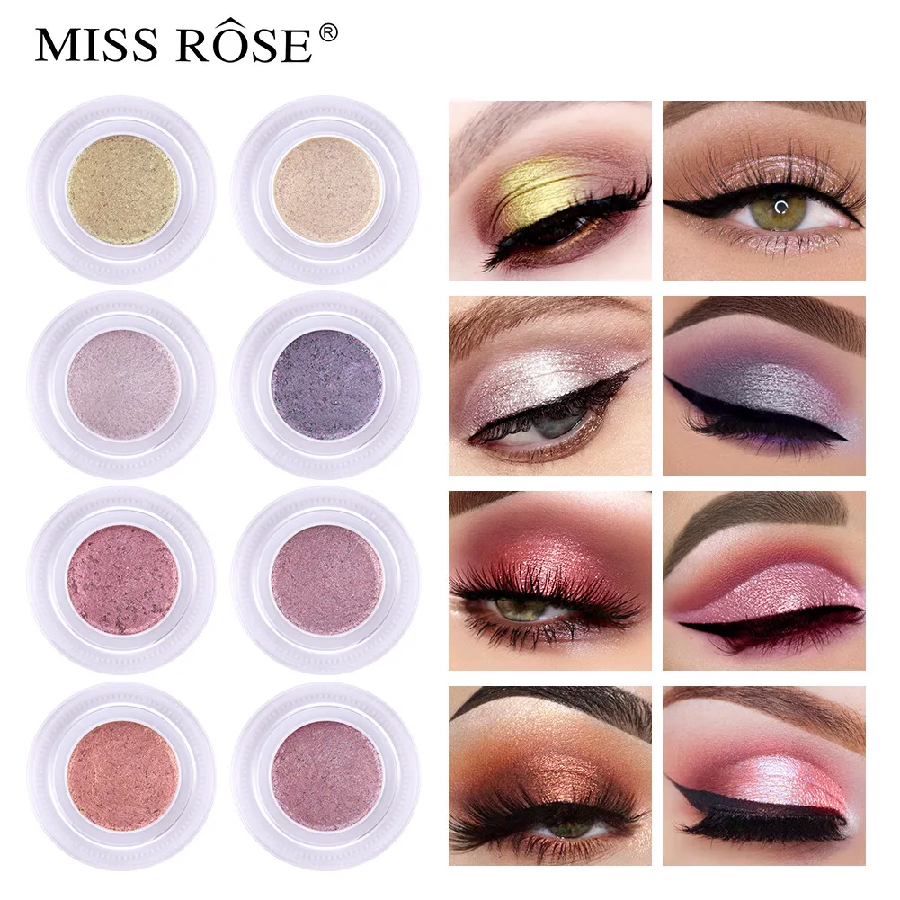 

MISS ROSE New Shimmer Loose Eye Shadow Powder Makeup Pigment Waterproof Glitter Eyeshadow 3D Nude Metallic Eyes Powder Cosmetics