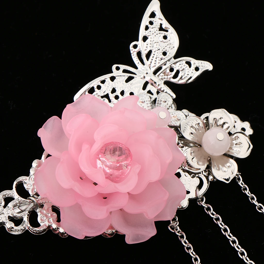 Ancient Chinese Japanese Styled Floral Hair Stick Hairpin Tassel Kanzashi Chignon Headpiece for Geisha Kimono Fancy Dress