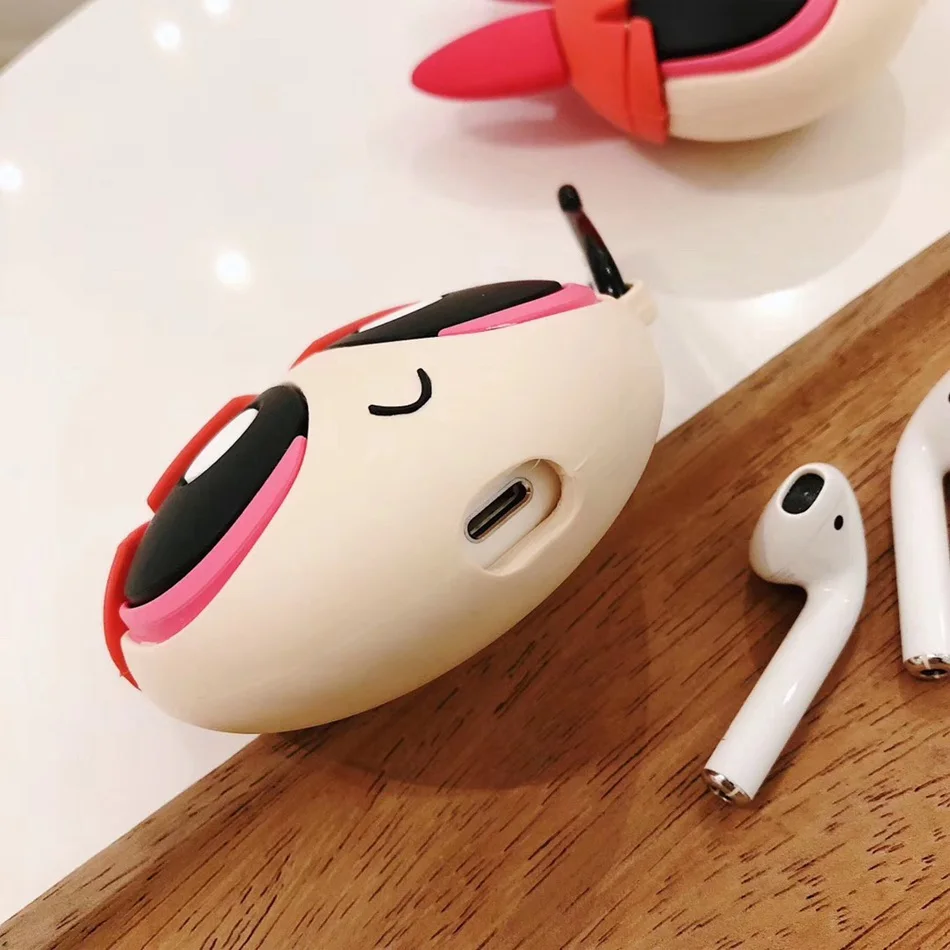 3D милый Ежик мультфильм чехол для AirPods 2 чехол силиконовый динозавр Bluetooth беспроводные наушники чехол для Apple Air Pods чехол