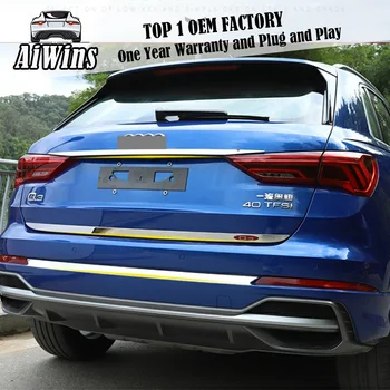 

Car styling Boot Door Tailgate Molding for Audi Q3 2019 model Stainless steel chrome plating Rear Tail door logo below decoratio