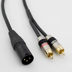 Premium XLR to Dual RCA Audio Cable - High - Fidelity Amplifier Mixing Cable - 2m (Xlr male)