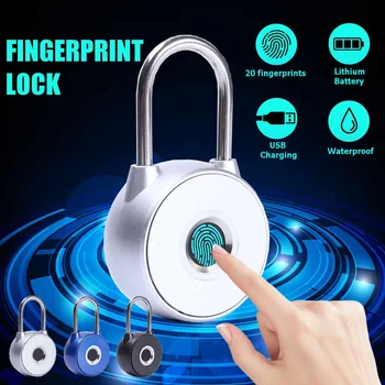 

Fingerprint Lock Inteligent Lock Home Luggage Dormitory Locker Outdoor Waterproof Anti-Theft Security Keyless Electronic Padlock