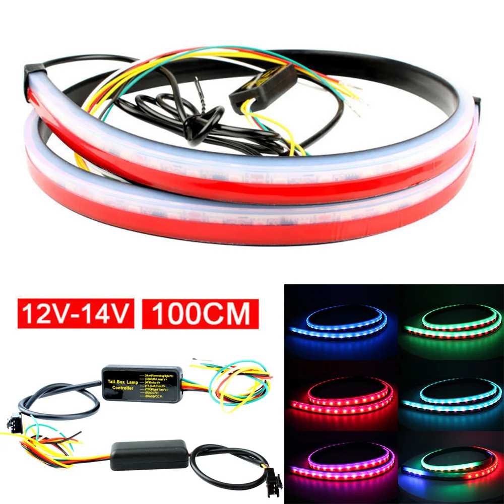 

100cm Car LED Colorful 3rd High Brake Light Strip Rear Windshield Stop Signal Brand New And High Quality Accessories