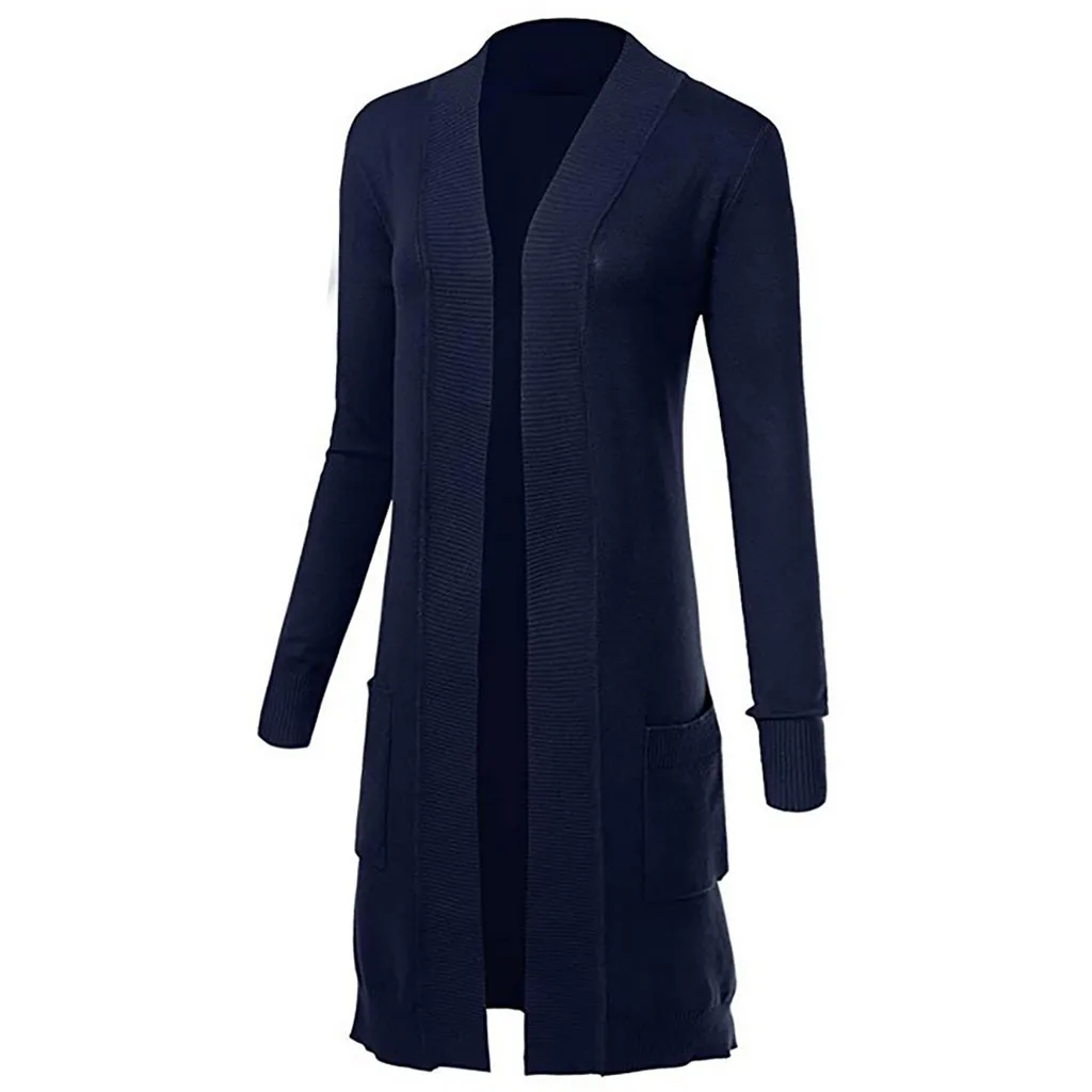 JAYCOSIN Women Autumn Winter Cardigan Coat Long Sleeve Casual Female Solid Knit Long Sweater Oversize Cardigans Clothes