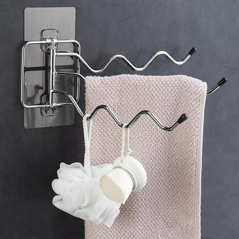 

Fowecelt Towel Holder Bathroom Towel Rail Towels Rack Multifunction Bathroom Shelves Kitchen Accessories Home Storage Organizer