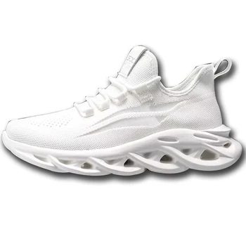 

trendy men sneakers air mesh breathable vamp shoes lace up blades sole soft comfortable insole leisure shoes for men