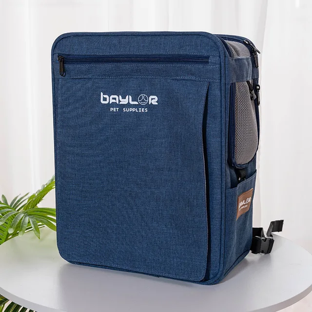 Pet Cat Carrier Backpack Travel Cats Bagpack Small Dogs Carrying Bag for Kitten Puppy Space Handbag Portable Products Blue