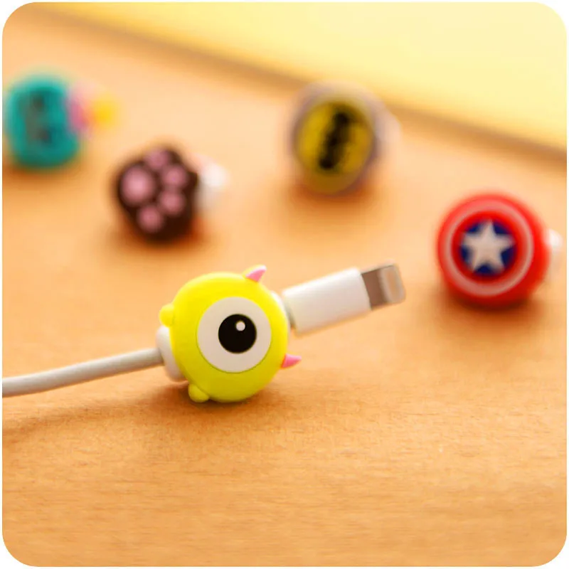 universal phone honder Cute Cartoon Charger Cable Protector De Cabo USB Cable Winder Cover Case For IPhone 6s 7 7 8 plus