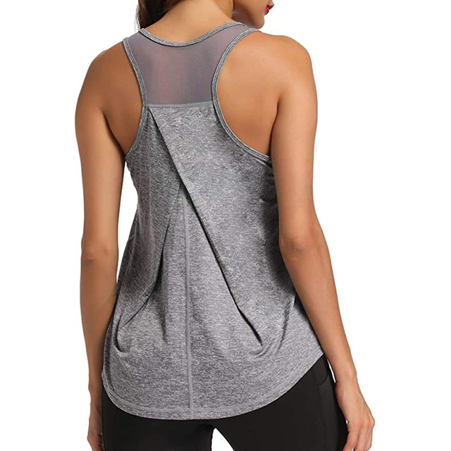Women Workout Sports Quick Dry For Tank Top Basic Solid Color Fitness  Training Vest Sexy U-neck Racerback Athletic Exercise Yoga Shirts Xs-xl
