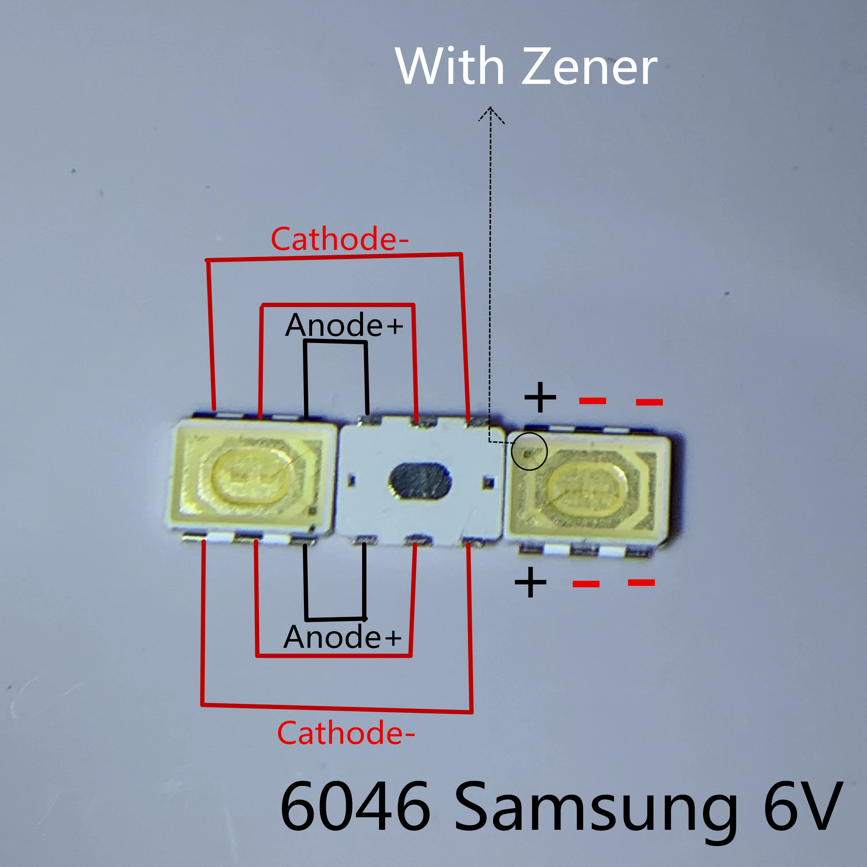 1000pcs LED Backlight 6046 High Power 1W 6V Cool white For SAMSUNG LCD TV Application | Электронные компоненты и