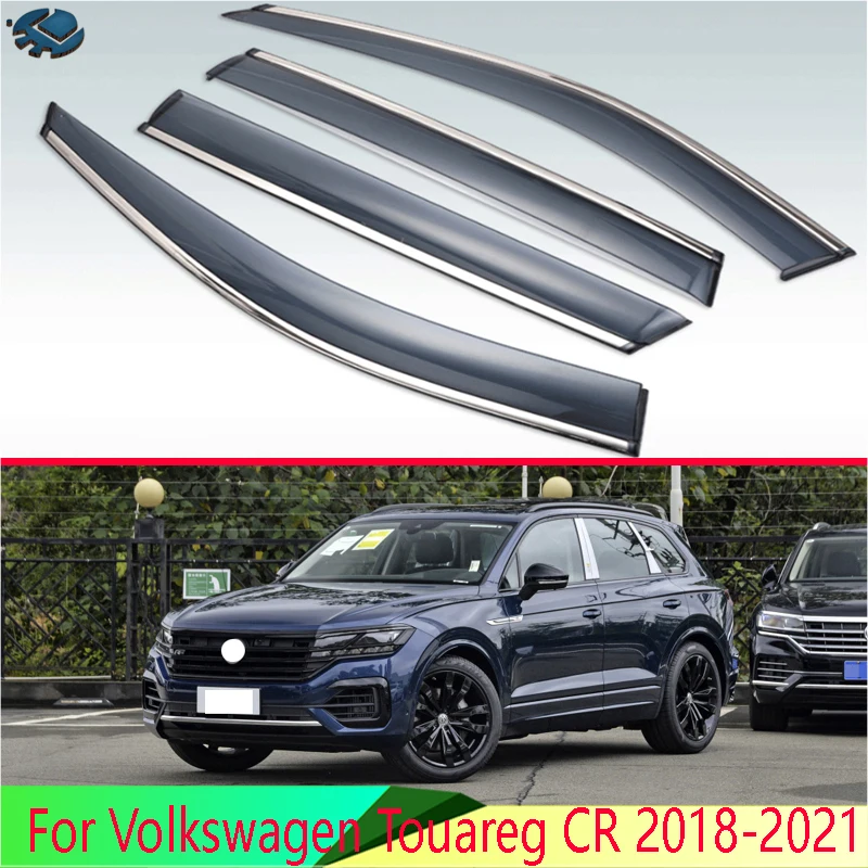 Per Volkswagen Touareg Cr 2018-2021 Accessori Per Auto Visiera Esterna In Plastica Vent Shades Finestra Sun Rain Guard Deflettore 4 Pezzi
