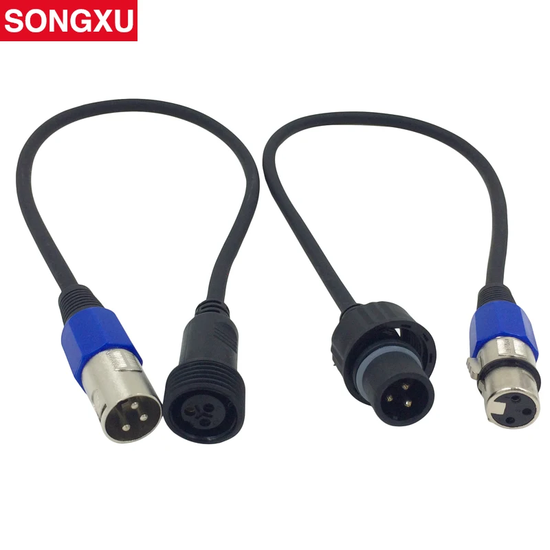 Waterproof DMX Cable 3 Pins male to female Extend Cable 1m/2m/3m/5m/10m