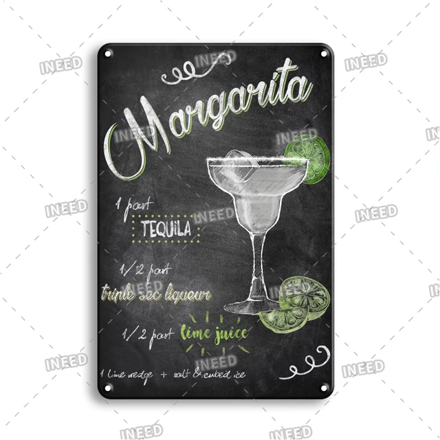 INEED Vintage Metal Tin Sign Decorations Gin & Tonic Cocktail Plate Decorative Poster Plaque Retro Bar Kitchen Home Wall Decor 10545
