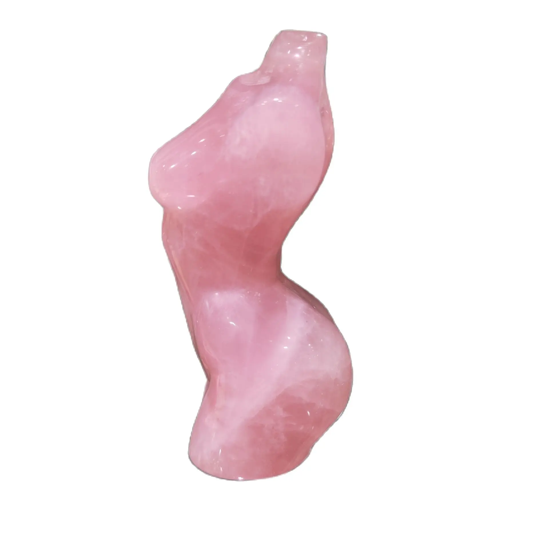 

Статуя богини из натурального розового кварца, резная Хрустальная женская модель, фигурка торса, исцеляющий камень, декоративный подарок